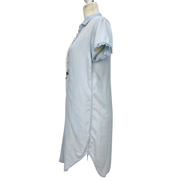 Rails Chambray Blue Dress Lace Up Tassels Bohemian Casual Size XS - Picture 3 of 14
